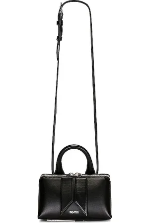 THE ATTICO Small 6pm Leather Shoulder Bag - Black