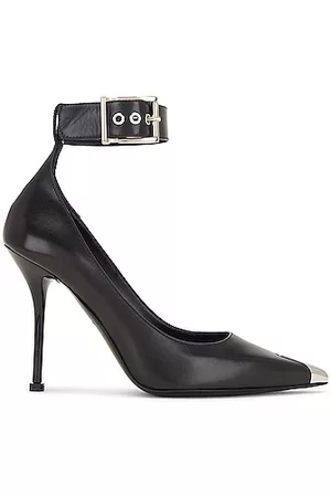 Alexander McQueen Women Heels - Boxcar Leather Heels in Black