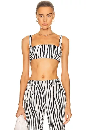 VALENTINO Printed Crop Top in ,White