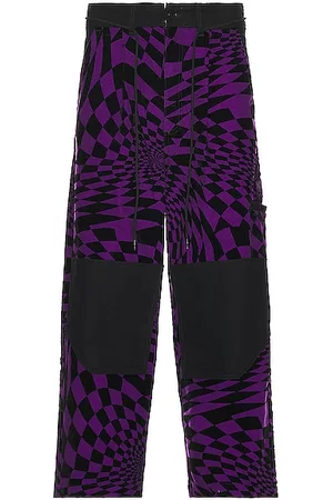 Vans Men Cargo Pants - X P.A.M Spiral Checker Cargo Pant in Purple
