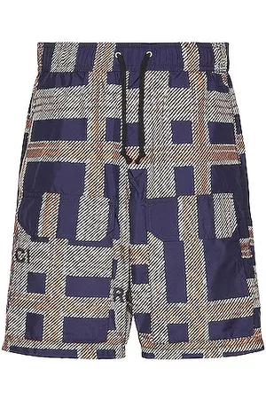 Reese Cooper Plaid Ripstop Cargo Short in Navy