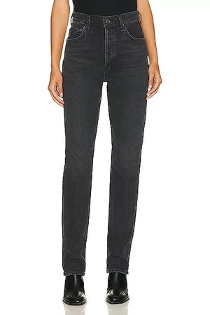 AGOLDE Freya High Rise Slim in Black