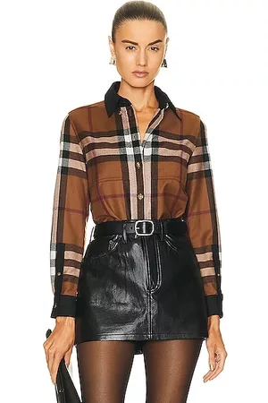 Burberry Paola Check Top in Brown