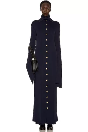 The Row Women Long Sleeve Dresses - Carmelo Dress in Navy