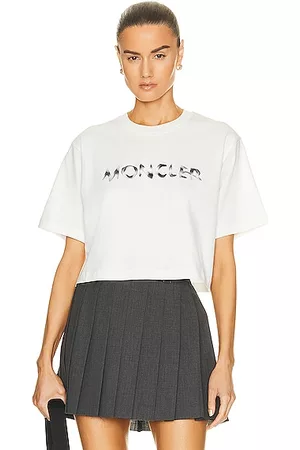 Moncler Women Short Sleeved T-Shirts - Short Sleeve T-shirt in White