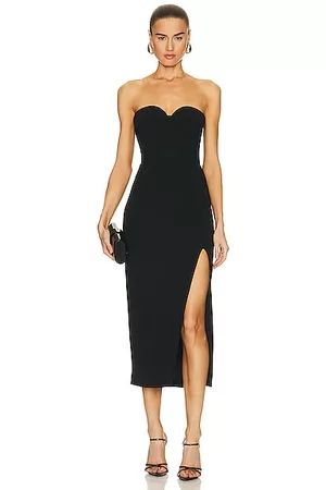 Nicholas Sabi Bustier Midi Dress in Black