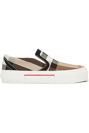 Burberry Curt Check Slip On Sneaker in Brown
