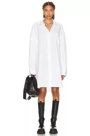 Maison Margiela Women Casual Dresses - Poplin Button Up Shirt in White