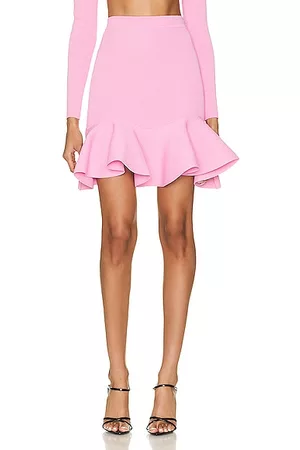 Alexander McQueen Ruffle Rib Skirt in Pink