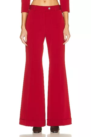 Acne Studios Women Wide Leg Pants - Suit Trouser in Red