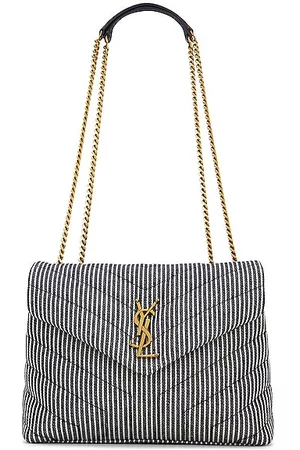 Saint Laurent Small Loulou Chain Bag in Navy