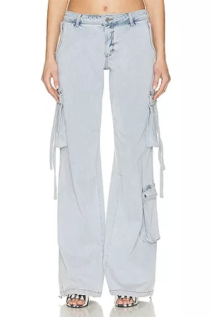 SER.O.YA Samira Low Rise Cargo Pant in Blue