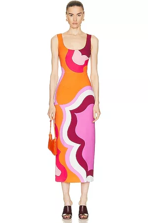 Etro Women Sleeveless Dresses - Sleeveless Sheath Dress in Orange