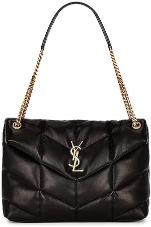 Saint Laurent Women Wallets - Medium Puffer Tri Metal Chain Bag in Black