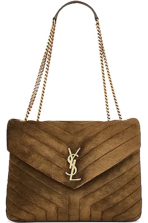 Saint Laurent Women Wallets - Medium Loulou Chain Bag in Olive