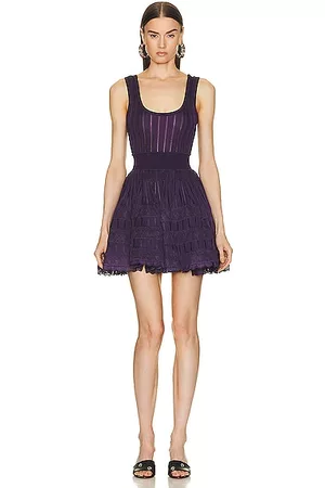 Alaïa Women Party Dresses - Fluid Skater Dress in Purple