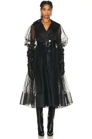 Alexander McQueen Women Coats - Paris Net Coat in Black