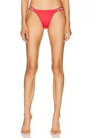 Stella McCartney Women Bikini Bottoms - Logo Classic Low Waisted Bikini Bottom in Coral