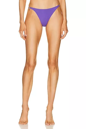Stella McCartney Women High Leg Bikinis - Falabella High Leg Bikini Bottom in Purple