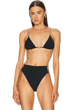 Stella McCartney Women Triangle Bikinis - Falabella Triangle Bikini Top in Black