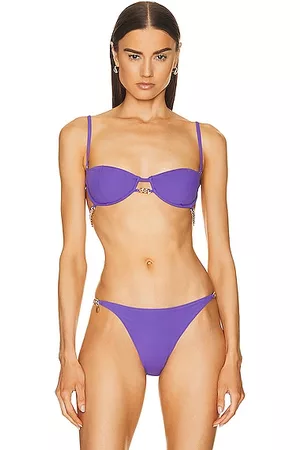 Stella McCartney Women Bikini Tops - Falabella Underwire Bikini Top in Purple