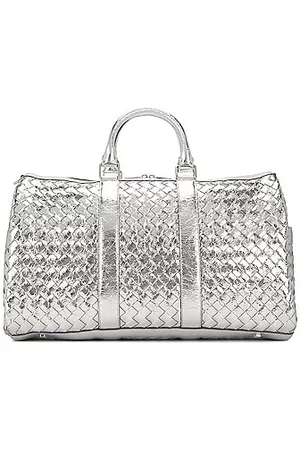 Bottega Veneta Men Wallets - Medium Classic Intrecciato Duffle Bag in Metallic Silver