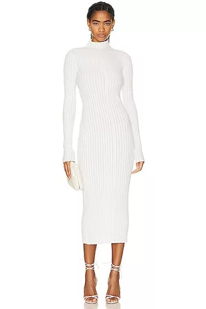 Interior Women Long Sleeve Dresses - Ridley Plated Dress in White