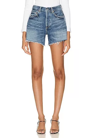 Citizens of Humanity Women Vintage T-Shirts - Annabelle Long Vintage Relaxed Short in Blue