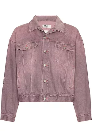 Maison Margiela Men Denim Jackets - Denim Sports Jacket in Pink