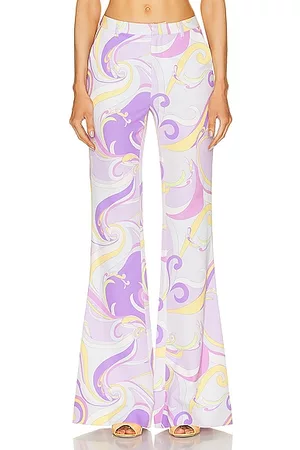 L'Agence Women Wide Leg Pants - Lane Flared Trouser in Lavender