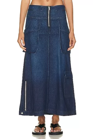 EB DENIM Women Denim Skirts - Smoke Skirt in Blue