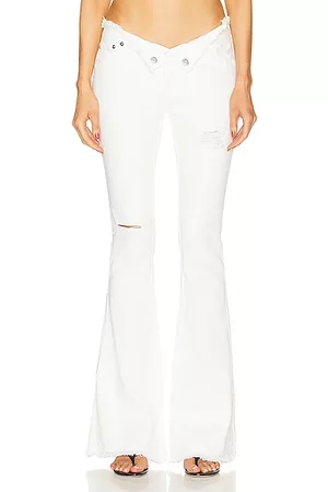 SER.O.YA Women Wide Leg Pants - Olivia Mid-rise Pant in White