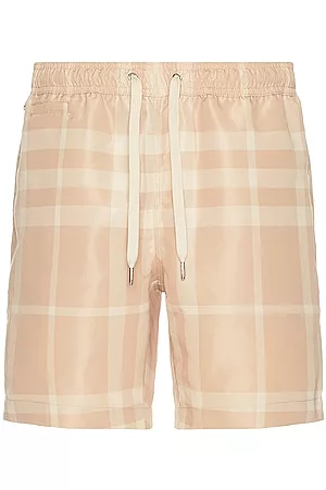 Burberry Men Swim Shorts - Martin 3c Check Swim Short in Beige