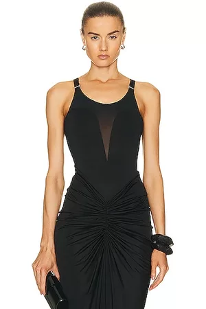Alexander McQueen Women Sheer Shirts - Sheer Bodysuit in Black