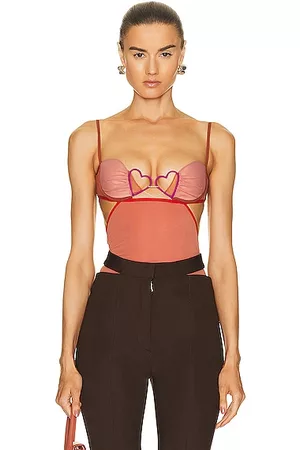 Nensi Dojaka Women Bras - Heart Bra Top in Rust