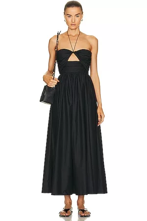 MATTEAU Women Strapless Dresses - Bandeau Rouched Sundress in Black