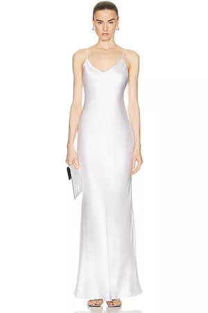 L'Agence Women Maxi Dresses - Serita Maxi V Neck Bias Dress in White