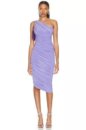 Norma Kamali Women Asymmetrical Dresses - Diana Dress To Knee in Purple