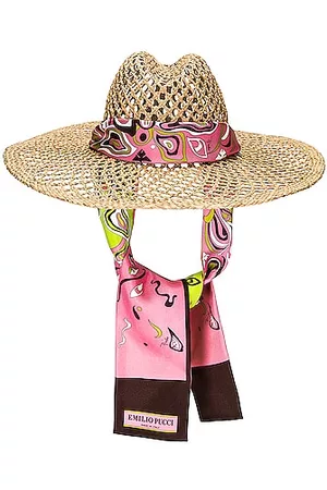 Emilio Pucci Women Hats - Wide Brim Beach Hat in Neutral