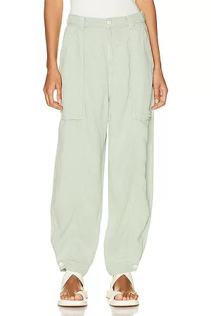 Mother Women Pants - The Patch Pocket Chute Flood in Sage