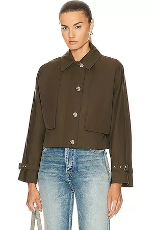 Burberry Women Jackets - Cropped Utility Jacket in Olive