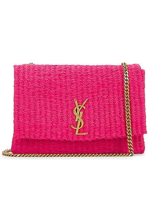 Saint Laurent Women Wallets - Kate Rafia Shoulder Bag in Pink
