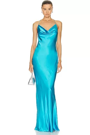 SER.O.YA Women Casual Dresses - Massimo Silk Gown in Blue