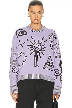 Stella McCartney Women Sweaters - Flock Artwork Knit Jumper in Lavender