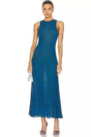 Ganni Women Maxi Dresses - Open Back Dress in Blue