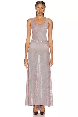 Alaïa Women Maxi Dresses - Mesh Dress in Lavender