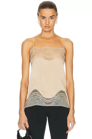 Burberry Women Lace Tank Tops - Lace Camisole Top in Beige