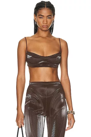 Metallic mesh bra