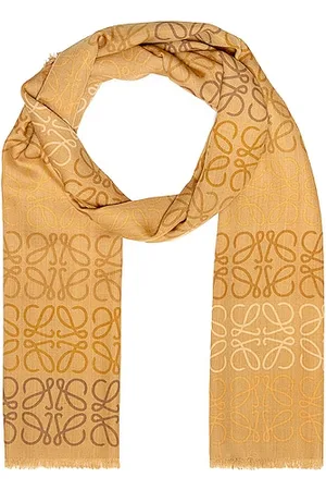 Loewe Fringed printed wool, silk and cashmere-blend scarf - Women - White Scarves and Wraps