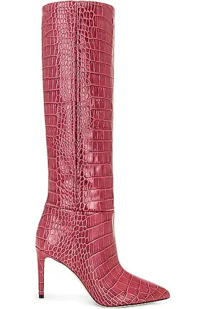 100mm Stylish Zipper Crocodile Red Bottoms Pumps High Heels Knee Boots
